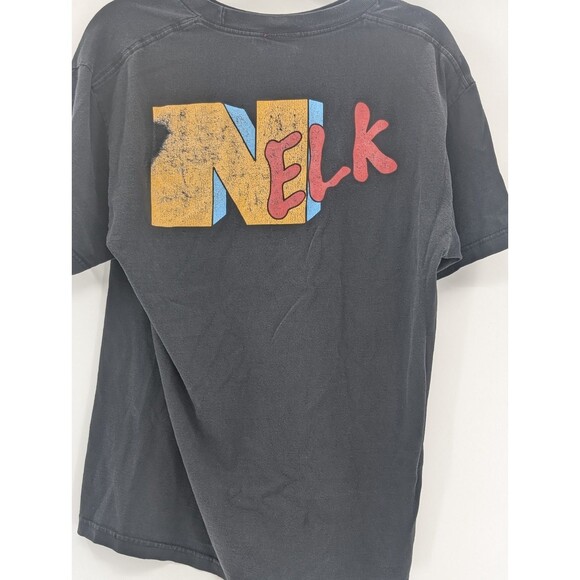 Nelk Boys Black Distressed Faded Cotton Graphic T-Shirt Size Large - Picture 8 of 9